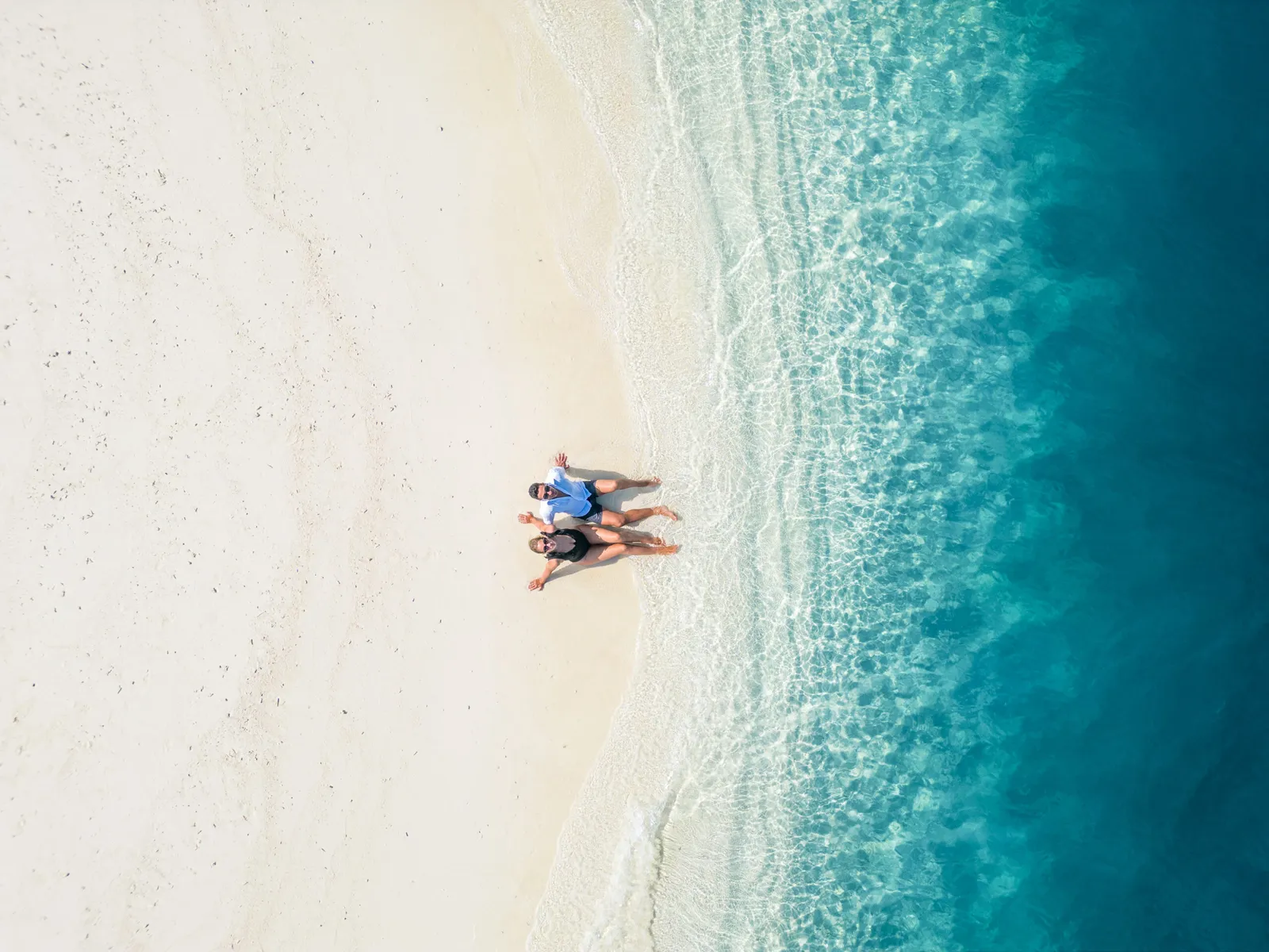 Aerial view of the beach in Maldives