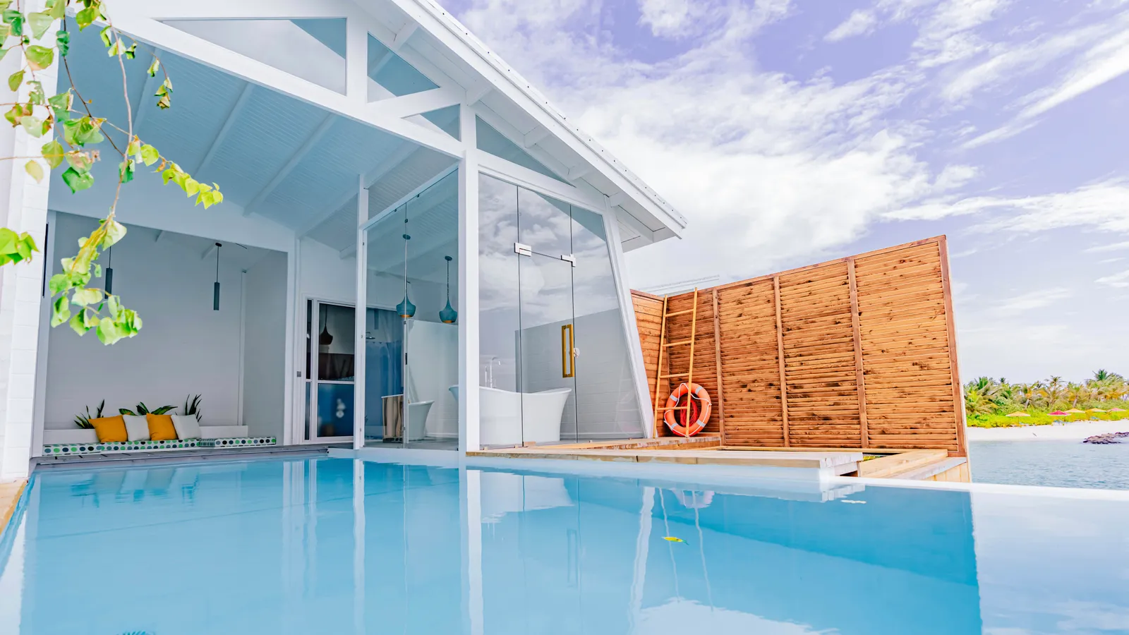 Outside overwater villa