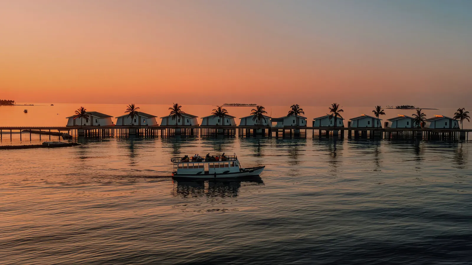 Sunset view of the resort